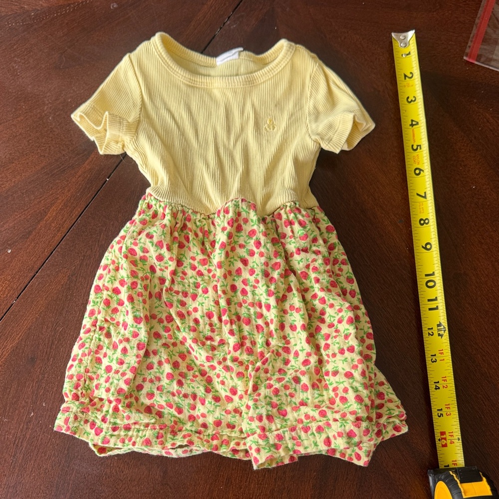 GAP Yellow Knit Top Strawberry Print Dress